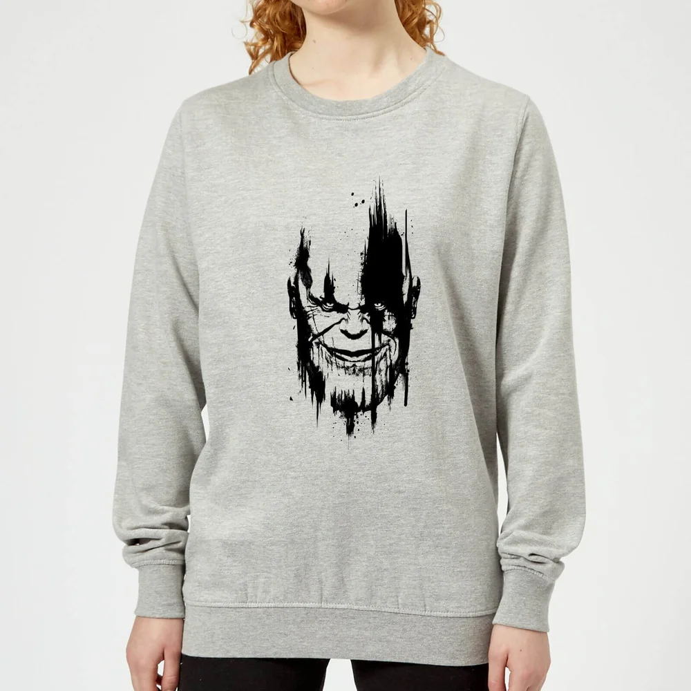 Marvel Avengers Infinity War Thanos Face Dames Trui - Grijs - 3XL - Grijs Afbeelding 1