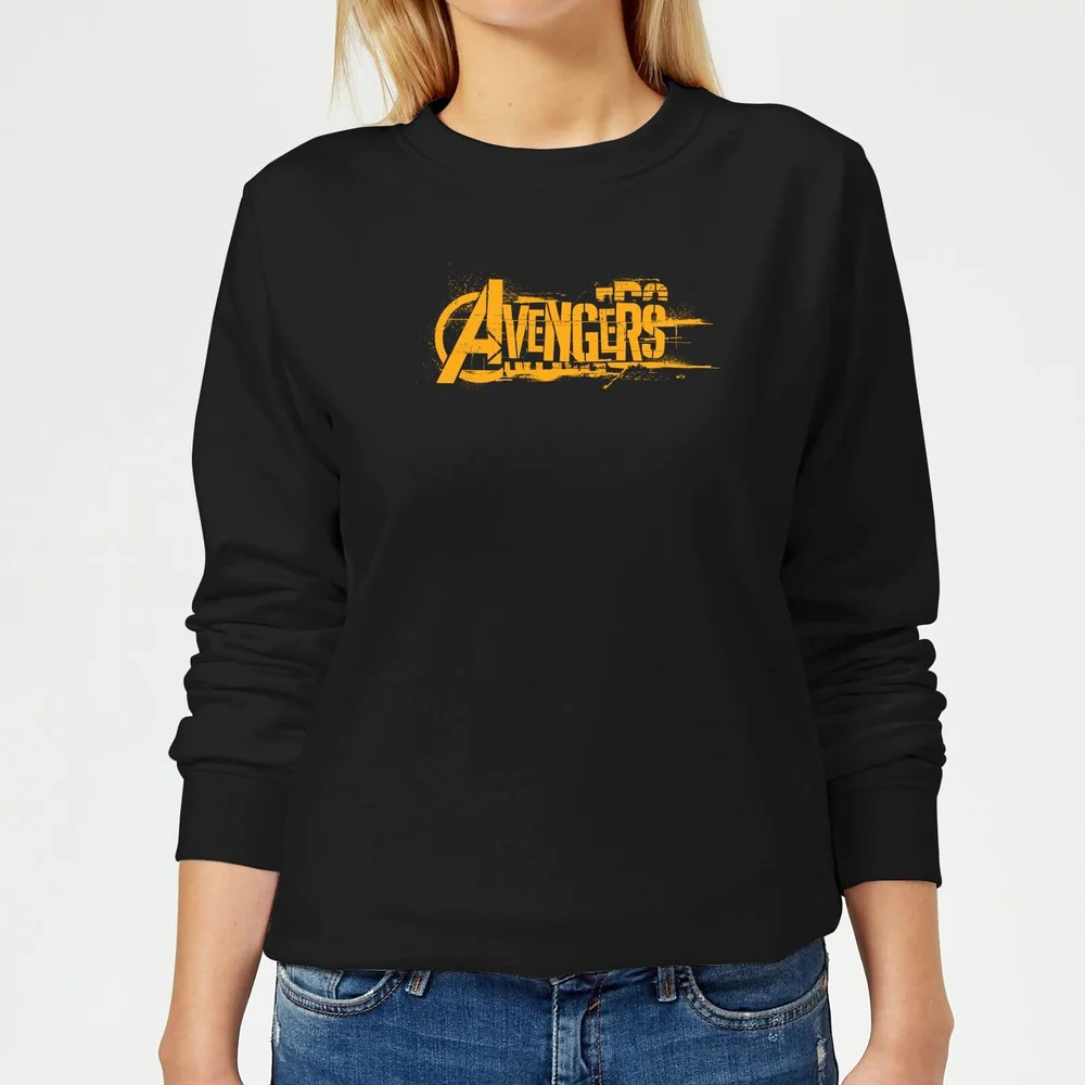 Marvel Avengers Infinity War Orange Logo Dames Trui - Zwart - S Afbeelding 1