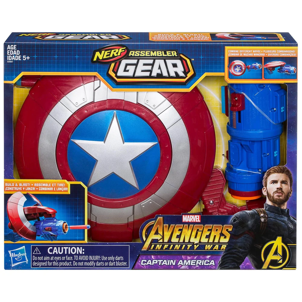Hasbro Marvel Avengers Infinity War NERF Captain America Assembler Gear Afbeelding 1