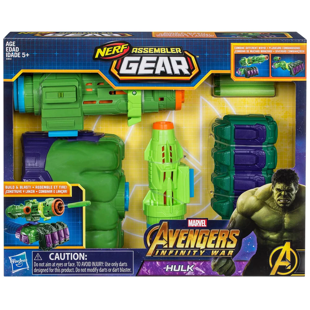 Hasbro Marvel Avengers Infinity War NERF Hulk Assembler Gear Afbeelding 1