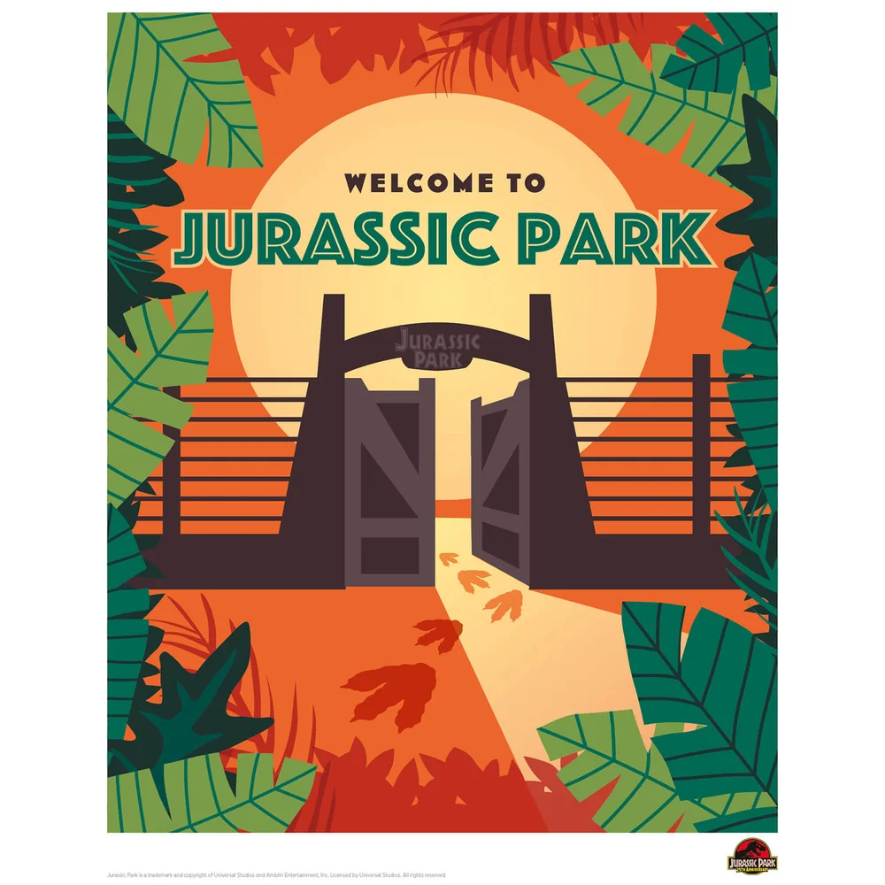 Jurassic Park 'Welcome to Jurassic Park' Limited Edition Art Print Afbeelding 1