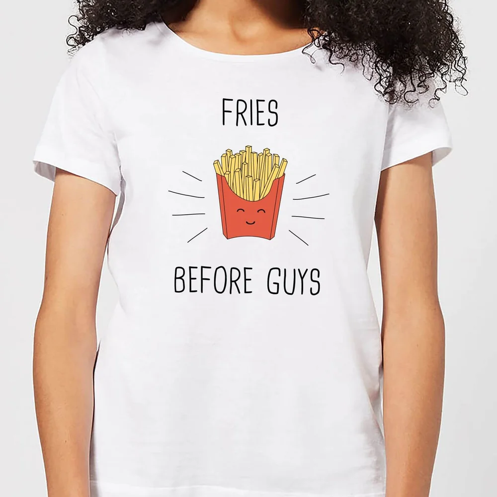 Fries Before Guys Women's T-Shirt - White - S - Wit Afbeelding 1