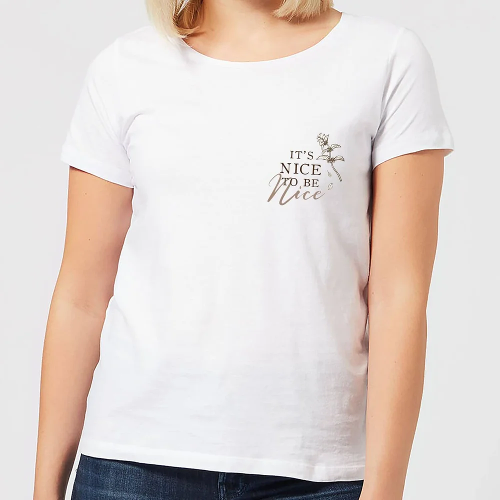It's Nice To Be Nice Women's T-Shirt - White - S - Wit Afbeelding 1