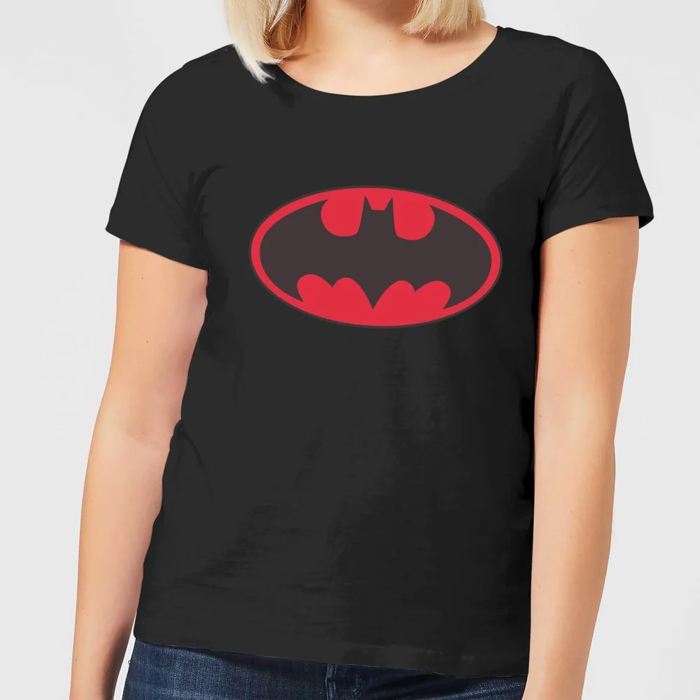 DC Comics Batman Red Logo Dames T-shirt - Zwart - XXL - Zwart Afbeelding 1