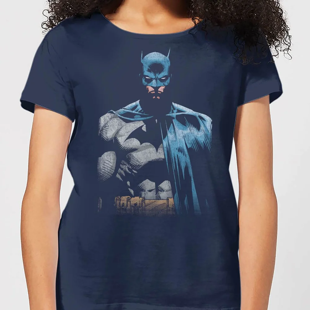 DC Comics Batman Close Up Dames T-shirt - Navy - S Afbeelding 1