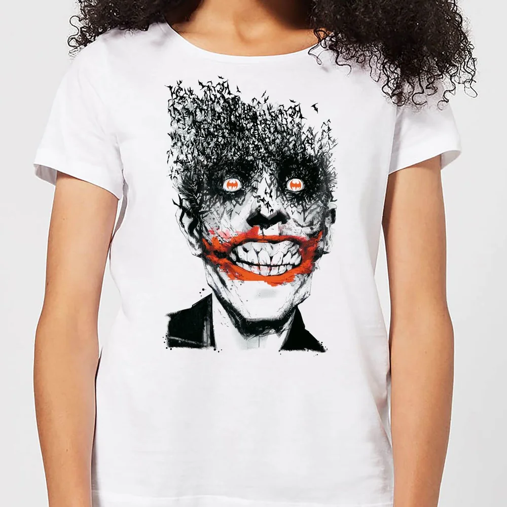 DC Comics Batman Joker Face Of Bats Dames T-shirt - Wit - S Afbeelding 1