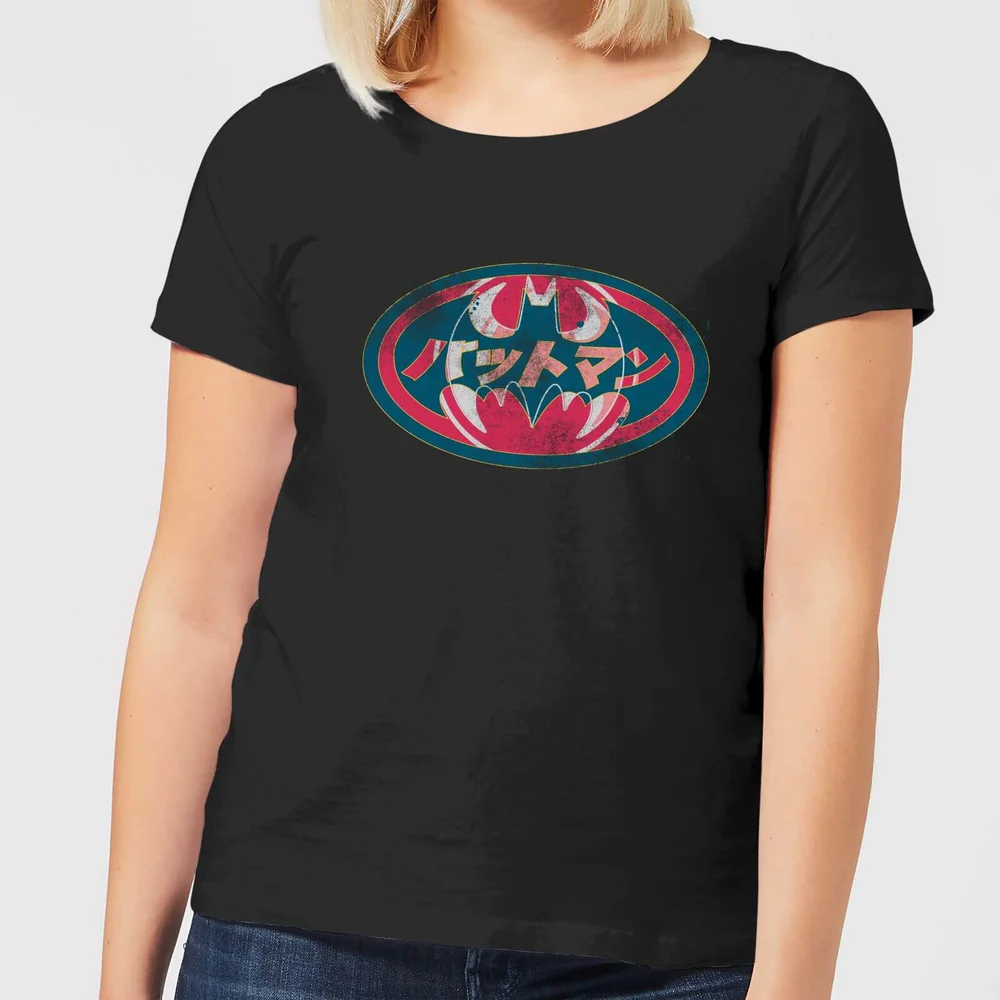 DC Comics Batman Japanese Logo Dames T-shirt - Zwart - S - Zwart Afbeelding 1