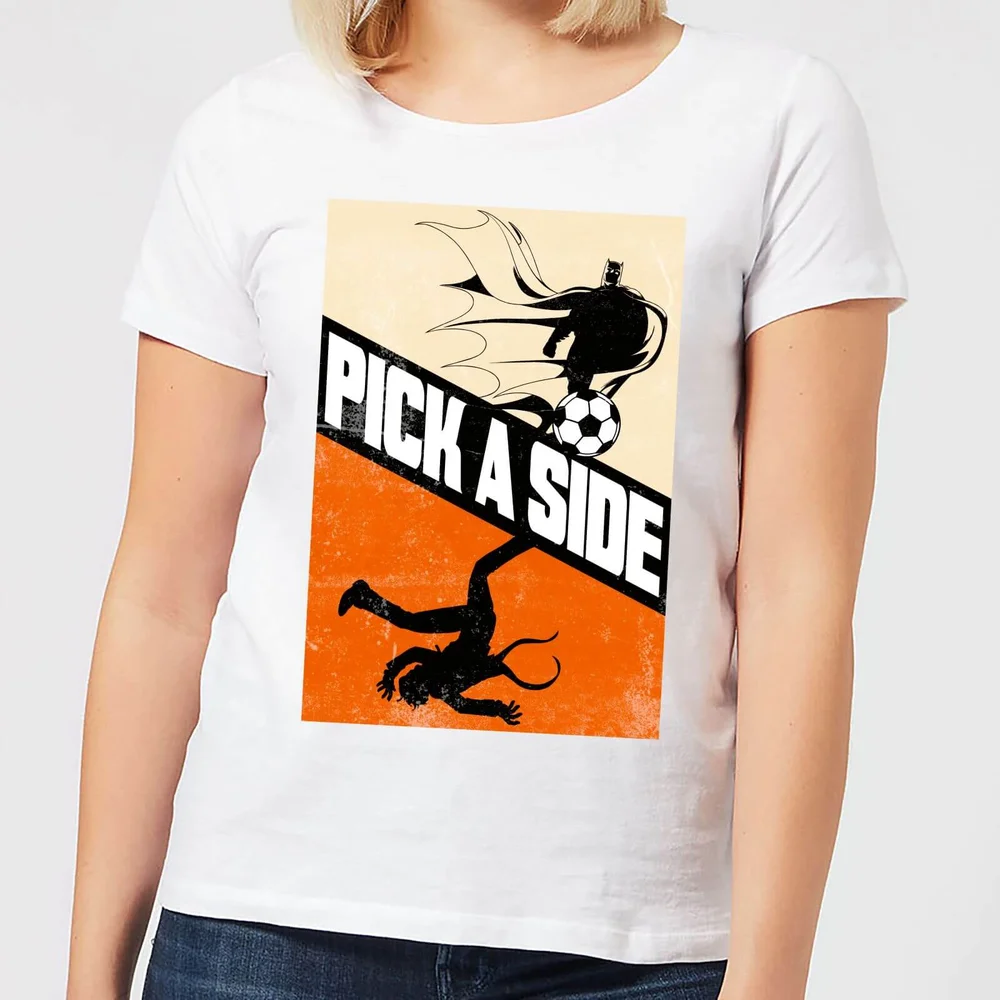 DC Comics Batman Football Pick A Side Dames T-shirt - Wit - S Afbeelding 1