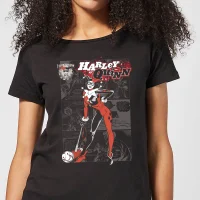 DC Comics Batman Harley Quinn Comic Page Dames T-shirt - Zwart - undefined undefined