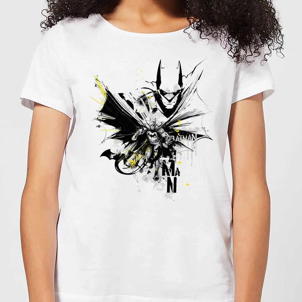 DC Comics Batman Batface Splash Dames T-shirt - Wit - S Afbeelding 1