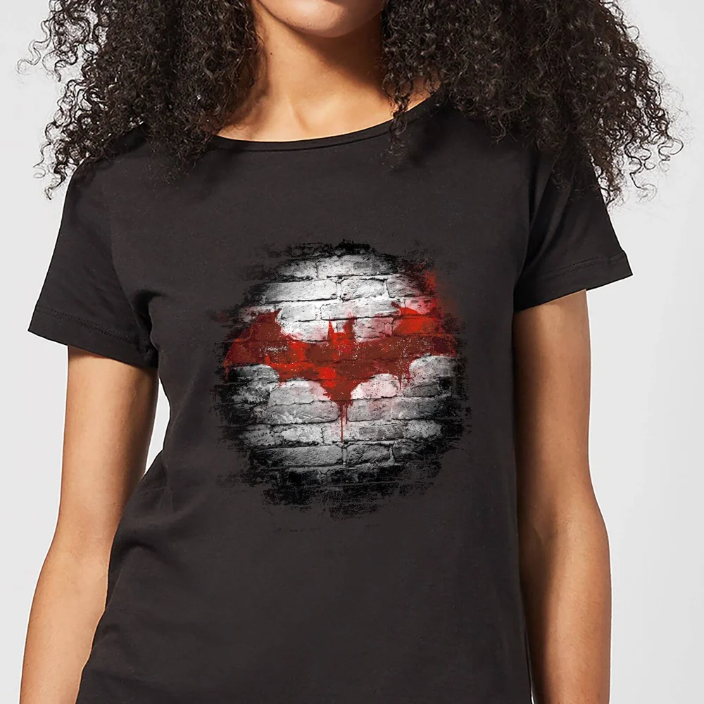 DC Comics Batman Logo Wall Dames T-shirt - Zwart - S Afbeelding 1