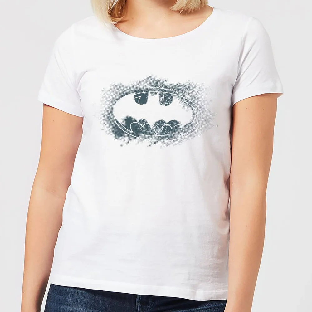 DC Comics Batman Spray Logo Dames T-shirt - Wit - S Afbeelding 1