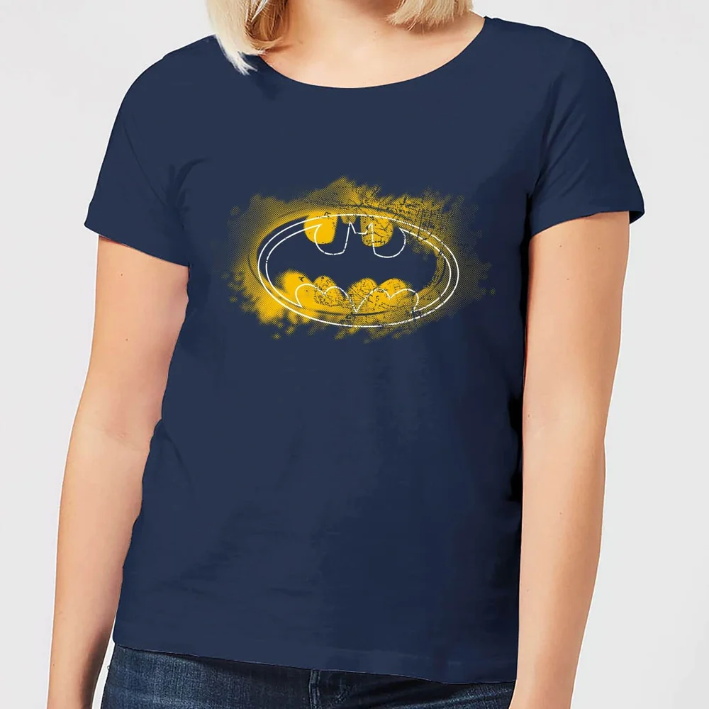 DC Comics Batman Spray Logo Dames T-shirt - Navy - S Afbeelding 1