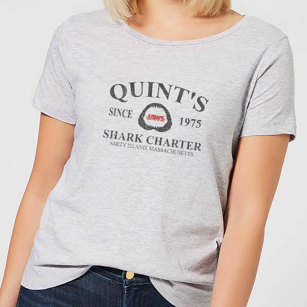 Jaws Quint's Shark Charter Dames T-shirt - Grijs - S Afbeelding 1