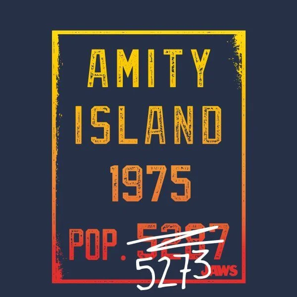 Jaws Amity Population Dames T-shirt - Navy