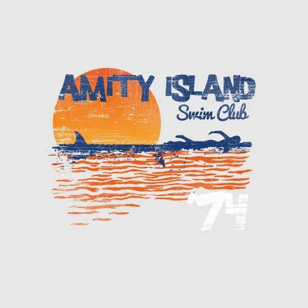 Jaws Amity Swim Club Dames T-shirt - Grijs
