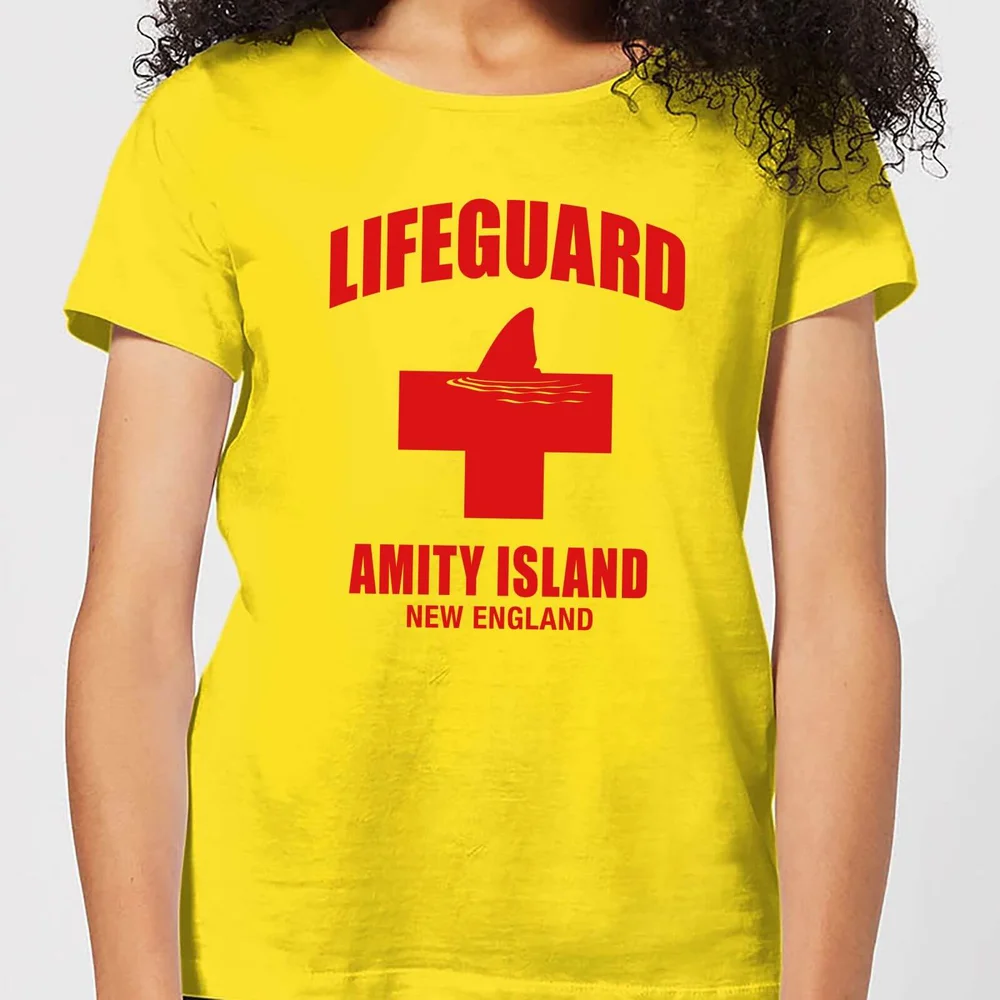 Jaws Amity Island Lifeguard Dames T-shirt - Geel - S Afbeelding 1