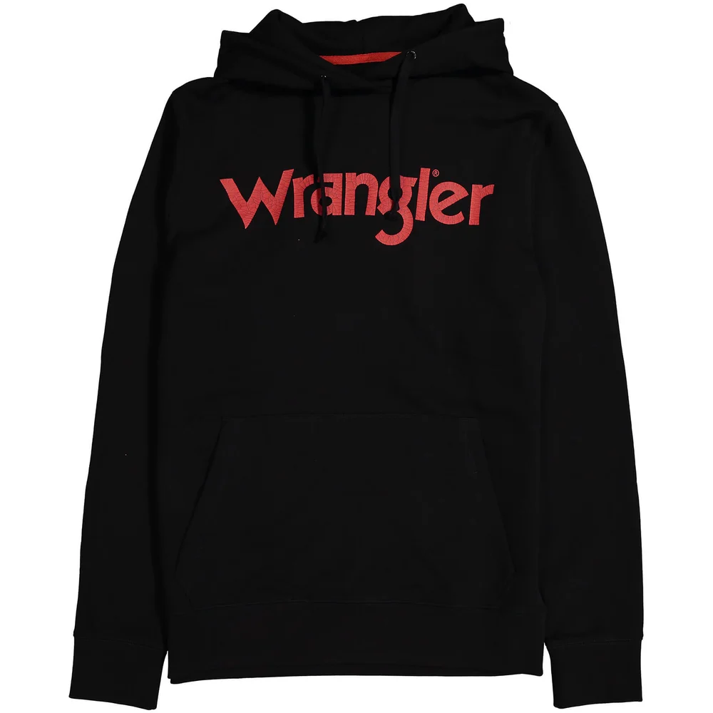 Wrangler Men's Logo Hoody - Black - S - Zwart Afbeelding 1