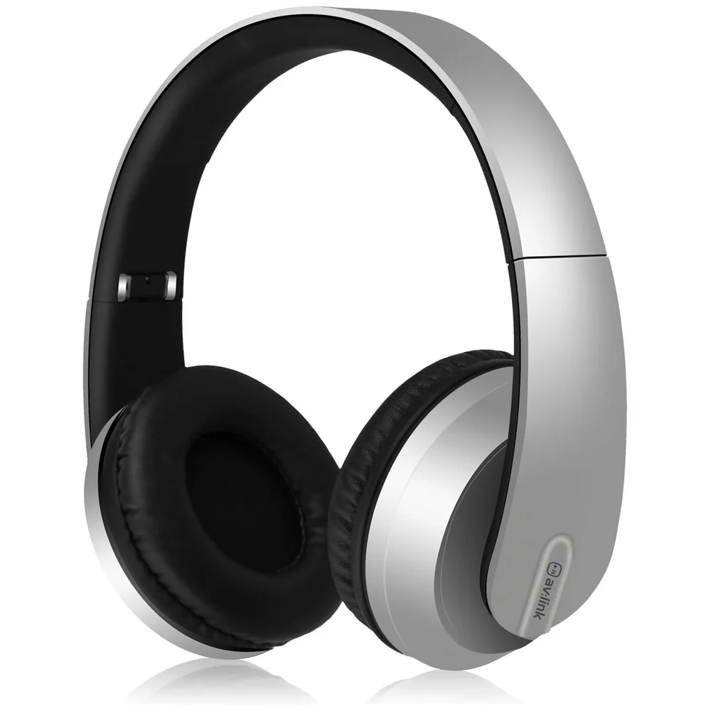 AV: Link Satin Finish Bluetooth 4.2 Headphones with Hard-Shell Case - Silver Afbeelding 1