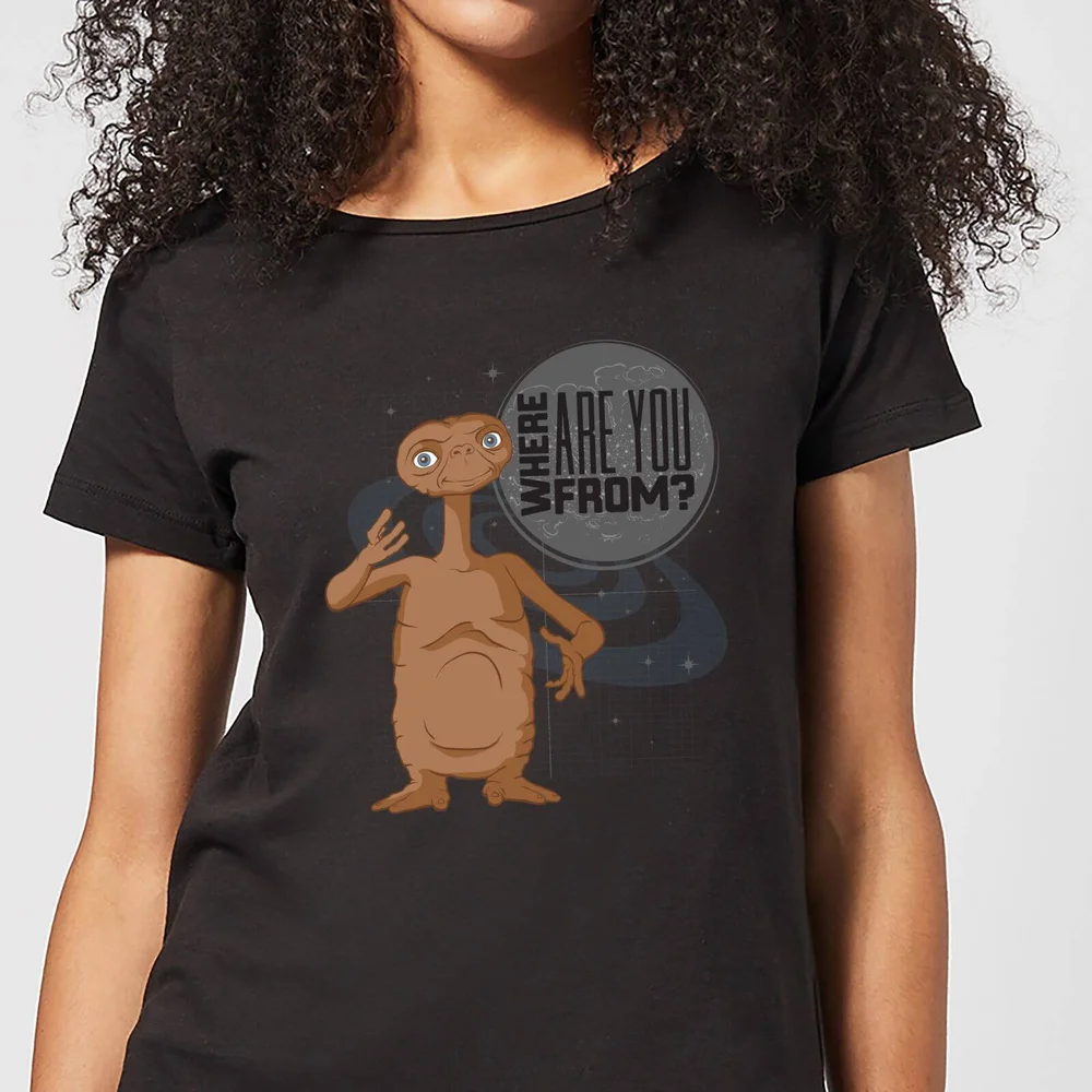 E.T. Where Are You From Dames T-shirt - Zwart - S Afbeelding 1