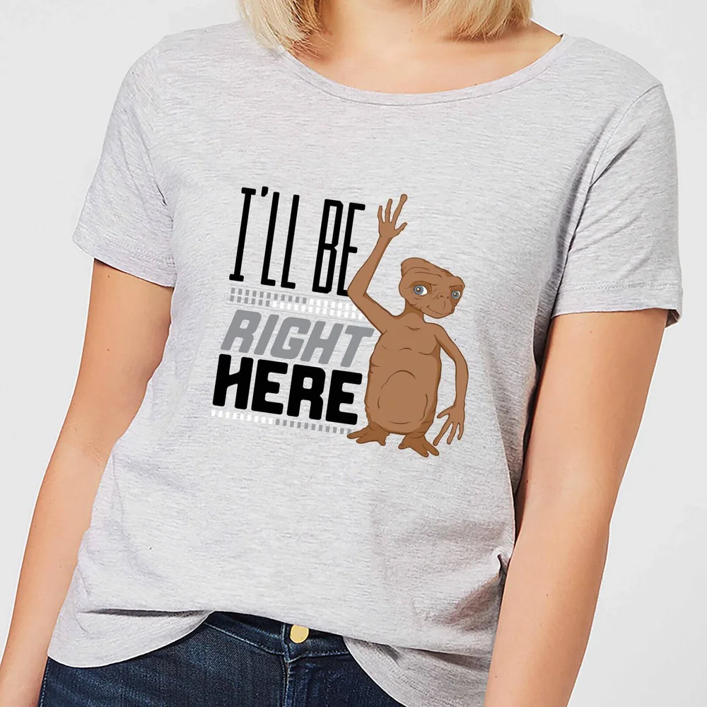 E.T. I'll Be Right Here Dames T-shirt - Grijs - S Afbeelding 1