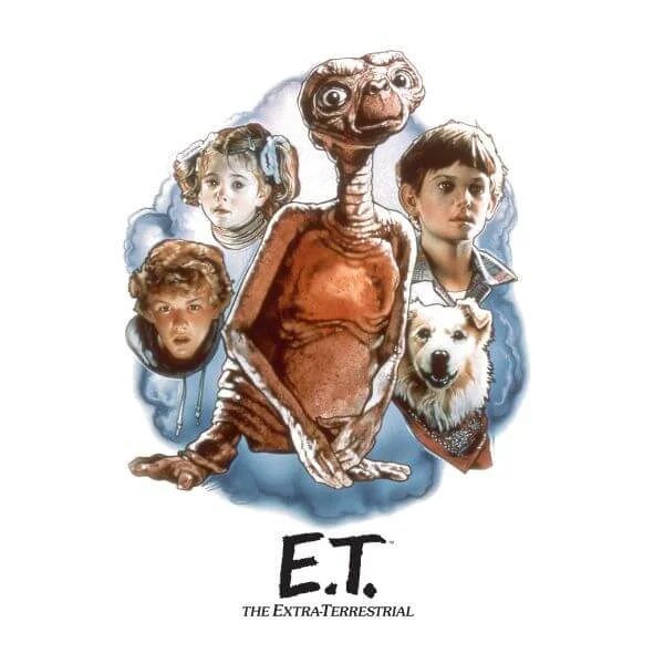 E.T. Geschilderd Portret Dames T-shirt - Wit