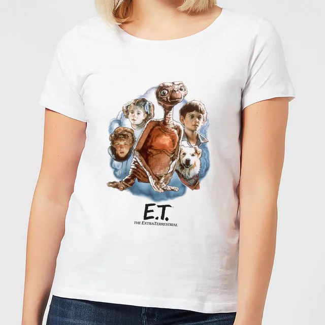 E.T. Geschilderd Portret Dames T-shirt - Wit
