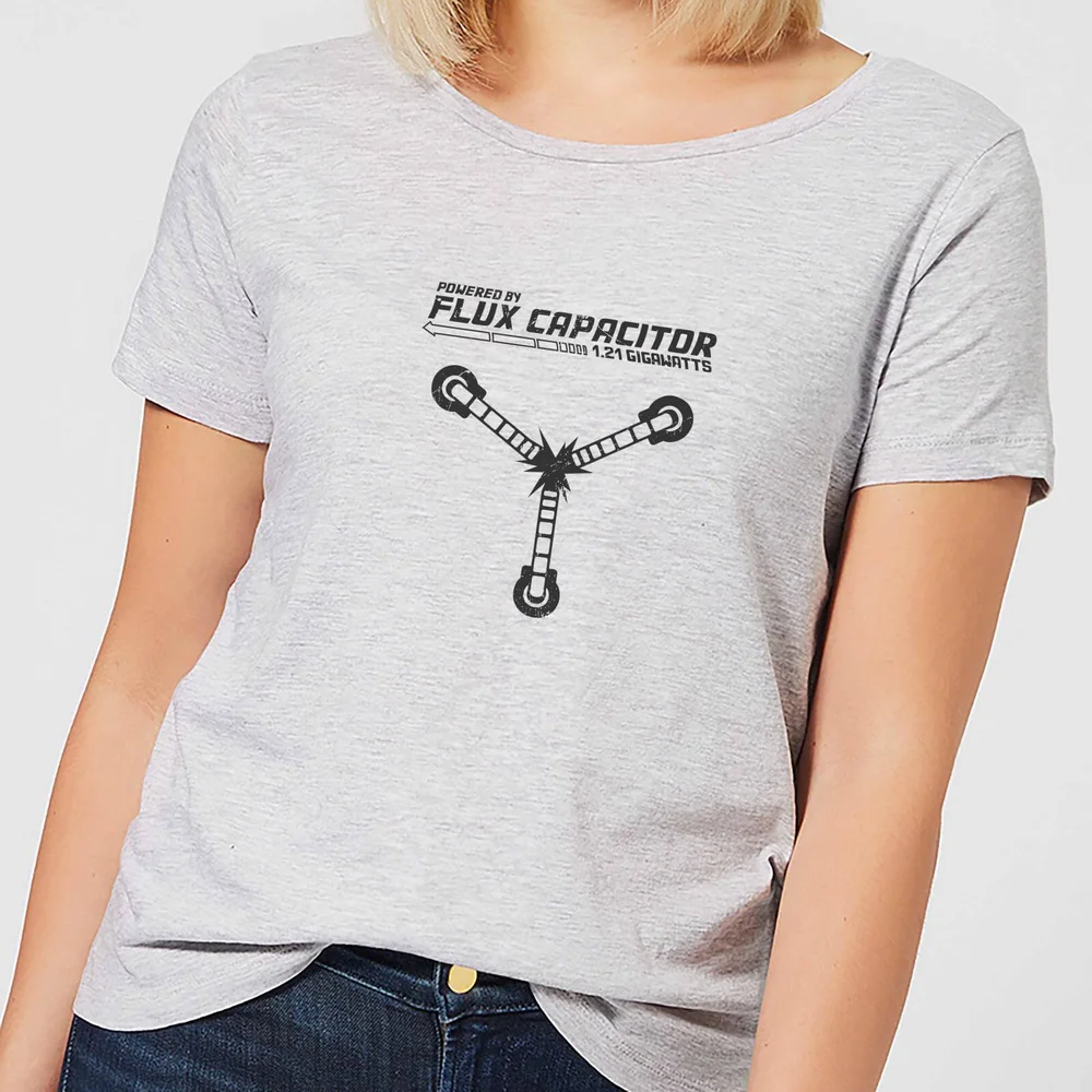 Back to the Future Powered By Flux Capacitor Dames T-shirt - Grijs - S Afbeelding 1