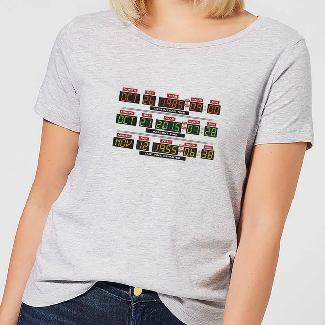 Back to the Future Destination Clock Dames T-shirt - Grijs
