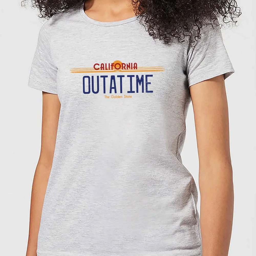 Back to the Future Outatime Plate Dames T-shirt - Grijs - S Afbeelding 1