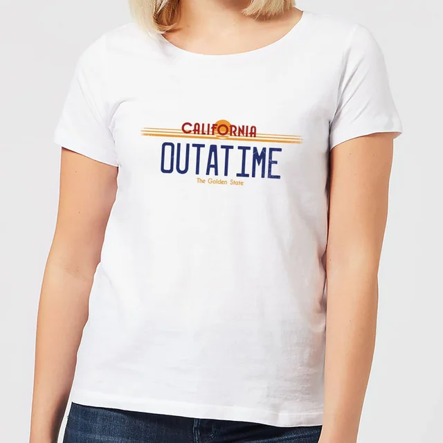 Back to the Future Outatime Plate Dames T-shirt - Wit