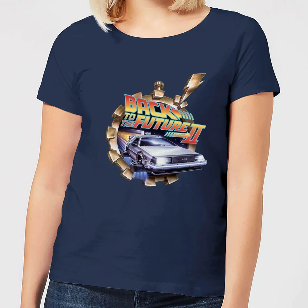 Back to the Future Clockwork Dames T-shirt - Navy - S Afbeelding 1