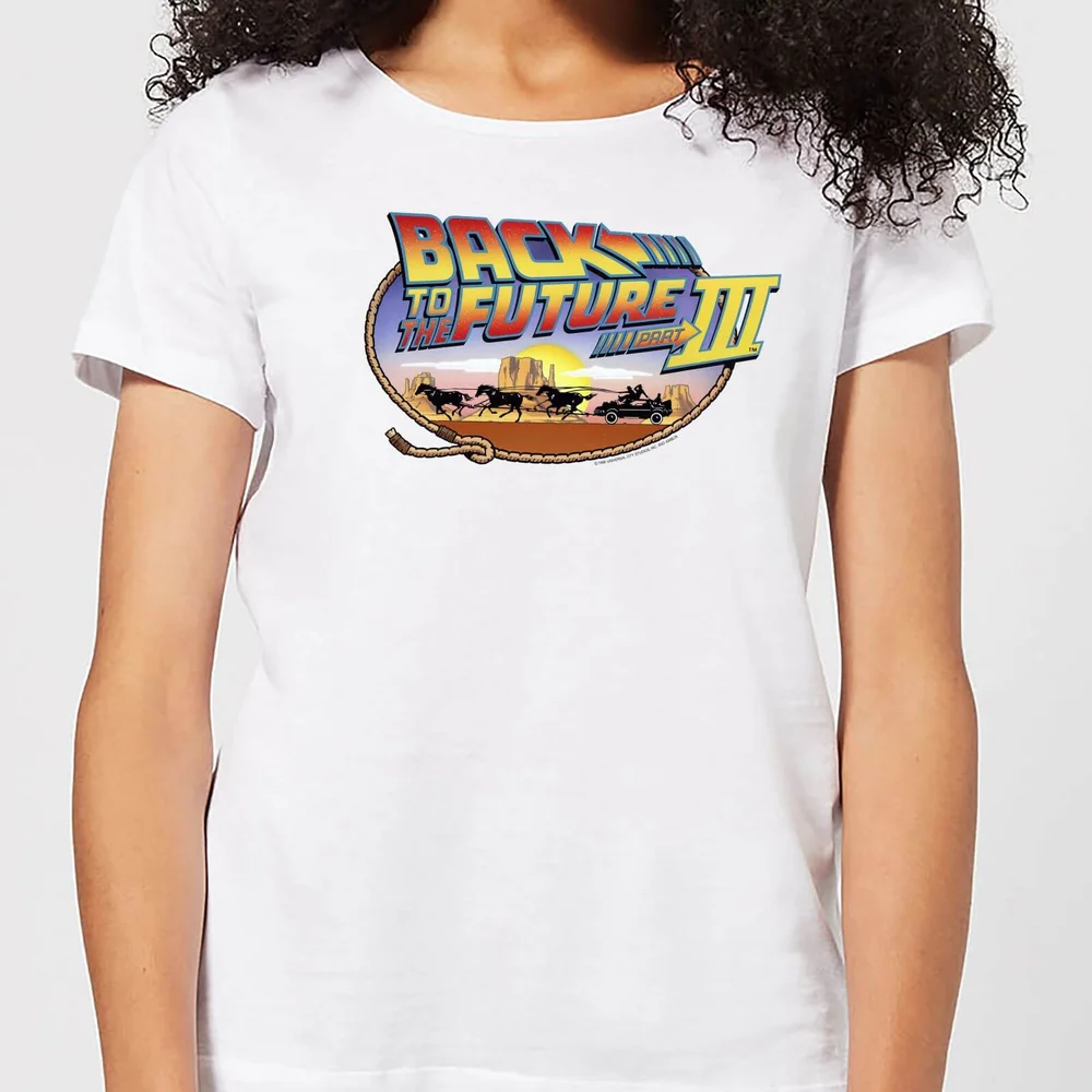 Back to the Future Lasso Dames T-shirt - Wit - S Afbeelding 1