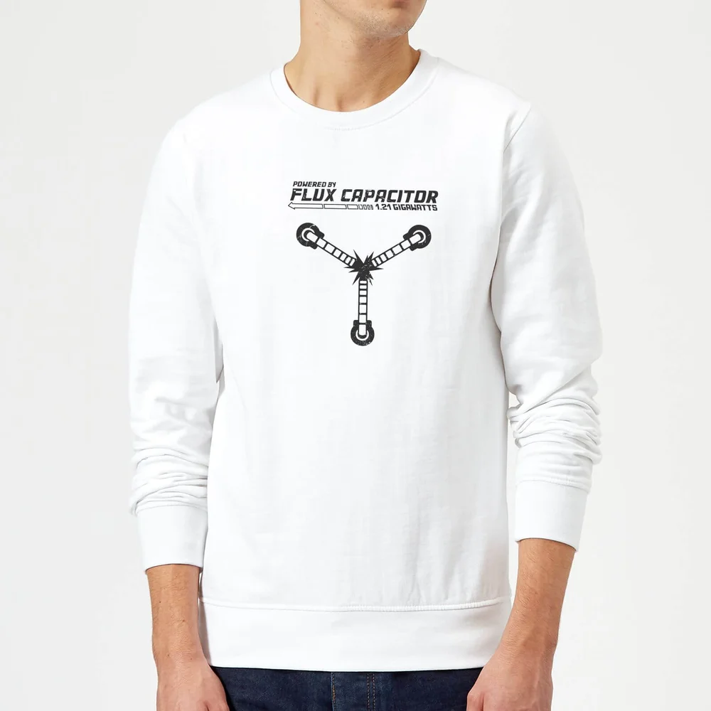 Back to the Future Powered By Flux Capacitor Trui - Wit - S Afbeelding 1