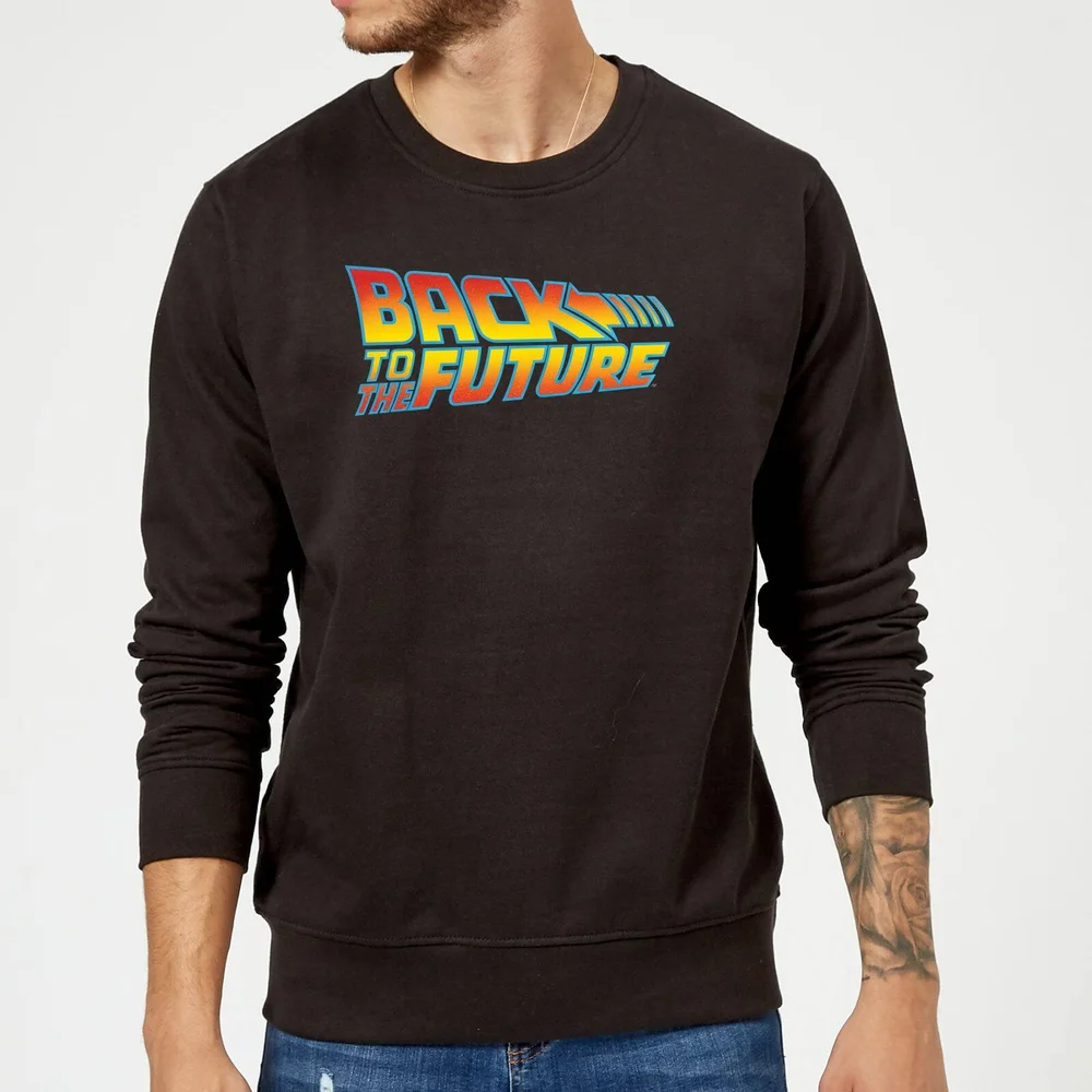 Back to the Future Classic Logo Trui - Zwart - S Afbeelding 1