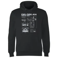 Back to the Future DeLorean Schematic Hoodie - Zwart