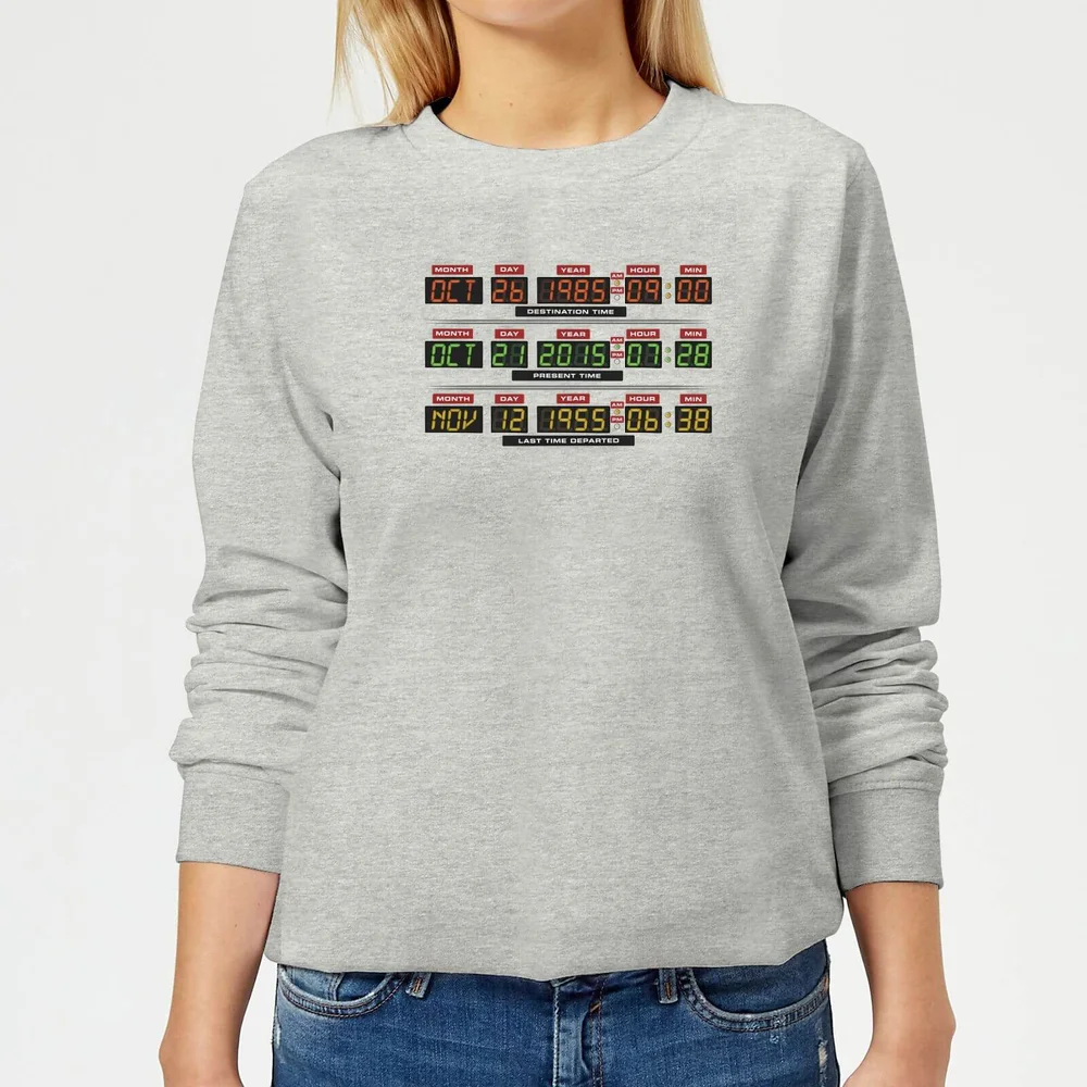 Back to the Future Destination Clock Dames Trui - Grijs - 3XL - Grijs Afbeelding 1