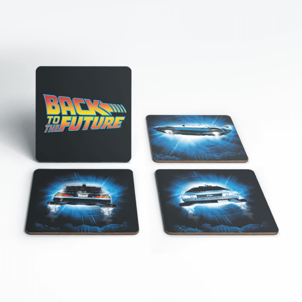 Back To The Future Delorean Time Machine Coaster Set Afbeelding 1