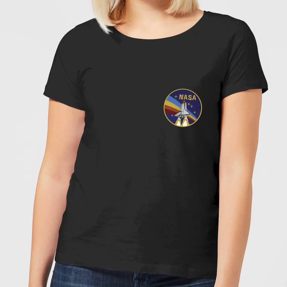 NASA Vintage Rainbow Shuttle Dames T-shirt - Zwart - S Afbeelding 1