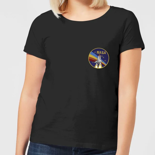 NASA Vintage Rainbow Shuttle Dames T-shirt - Zwart