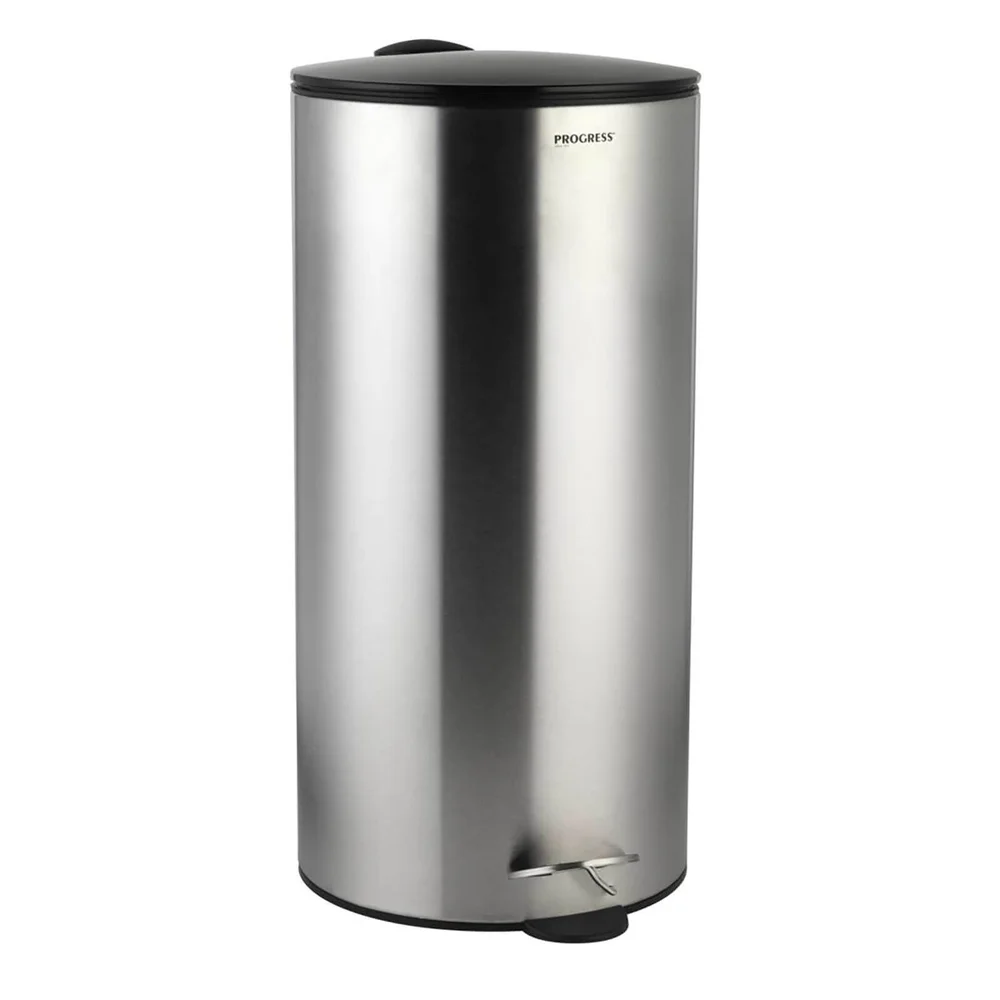 Progress Round Stainless Steel 30L Pedal Bin - Black Afbeelding 1