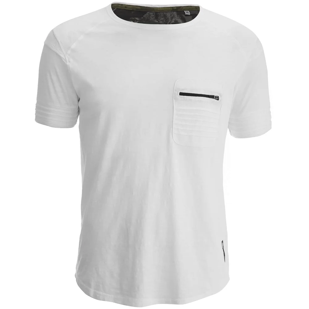 Ringspun Men's Gilera Zip Pocket T-Shirt - White - S - Wit Afbeelding 1