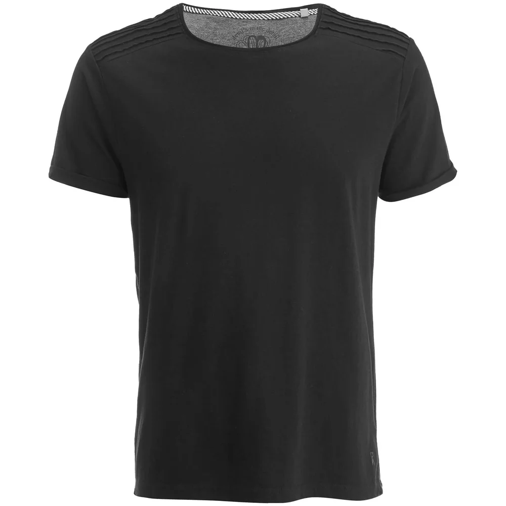 Ringspun Men's Snatch Ribbed Shoulder T-Shirt - Black - S - Zwart Afbeelding 1
