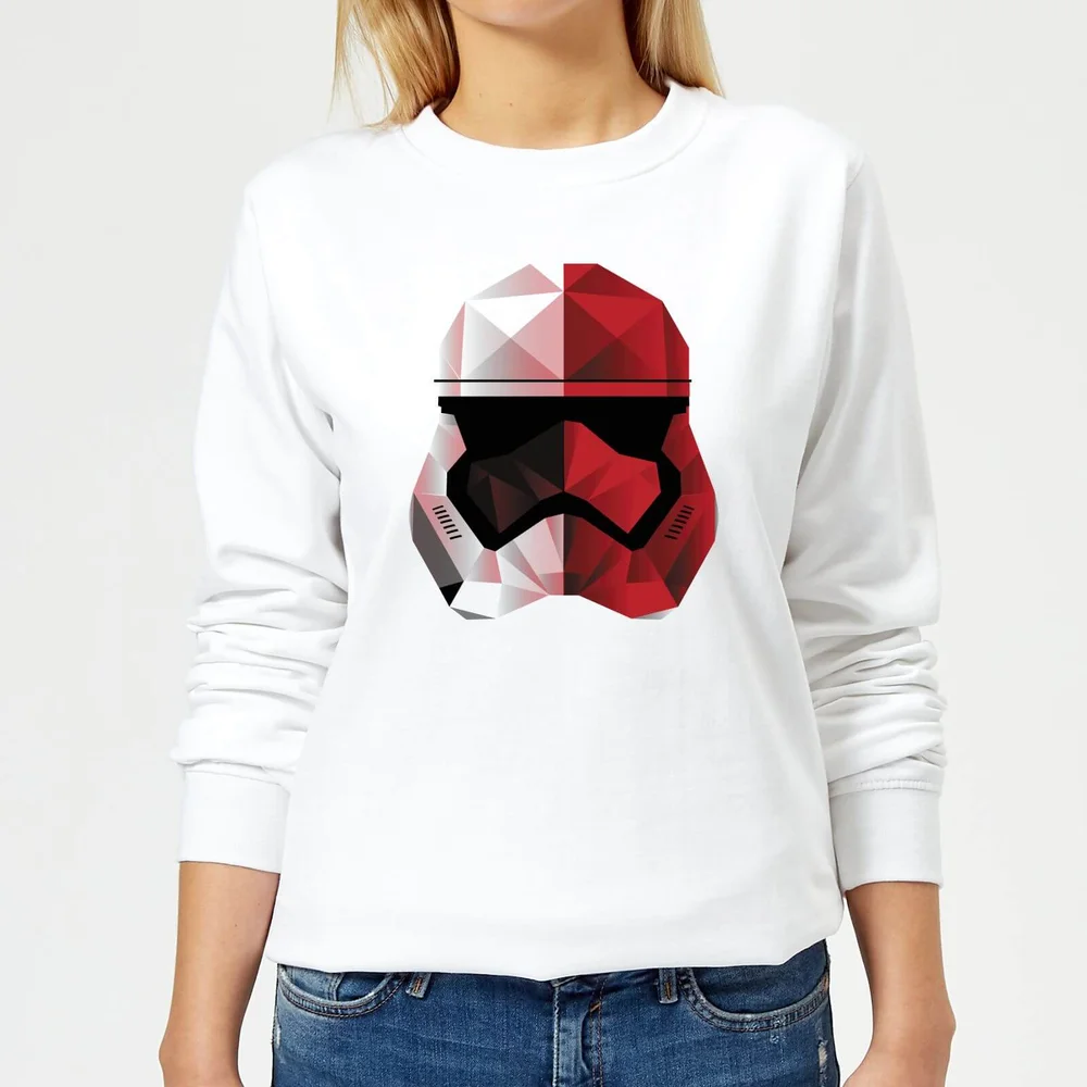 Star Wars Cubist Trooper Helmet Dames Trui - Wit - S Afbeelding 1