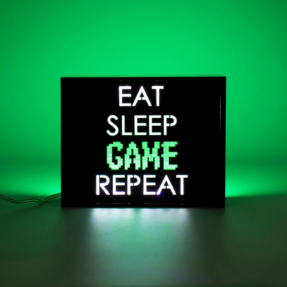 Eat Sleep Game Repeat Led-lamp Afbeelding 1