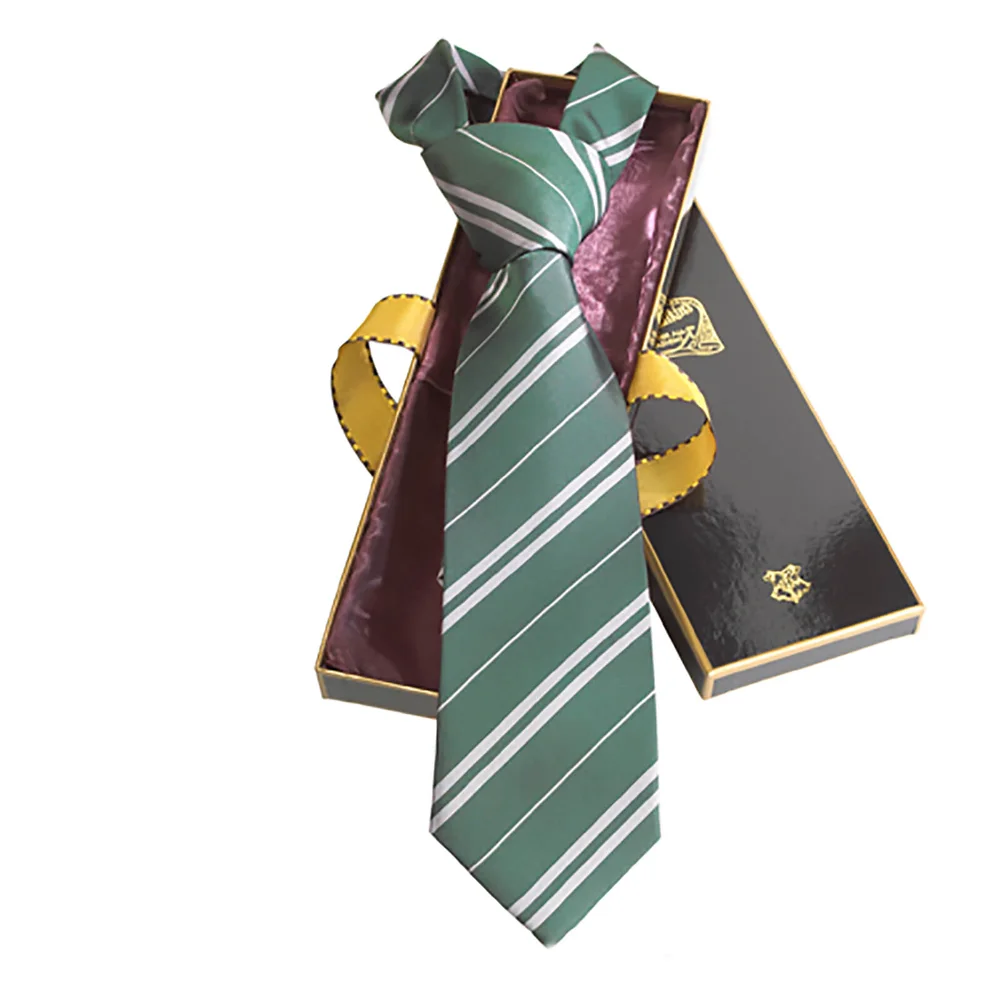Harry Potter 100% Silk Slytherin Necktie in Madam Malkin's Box Afbeelding 1