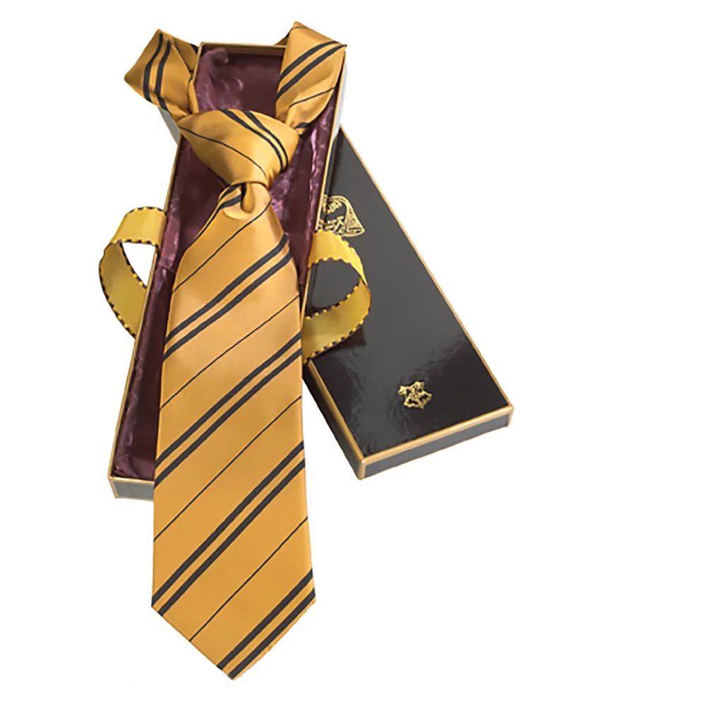 Harry Potter 100% Silk Hufflepuff Necktie in Madam Malkin's Box Afbeelding 1