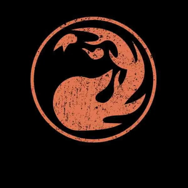 Magic The Gathering Red Mana T-shirt - Zwart