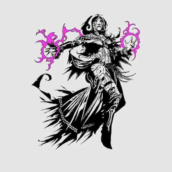 Magic The Gathering Liliana Character Art T-shirt - Grijs