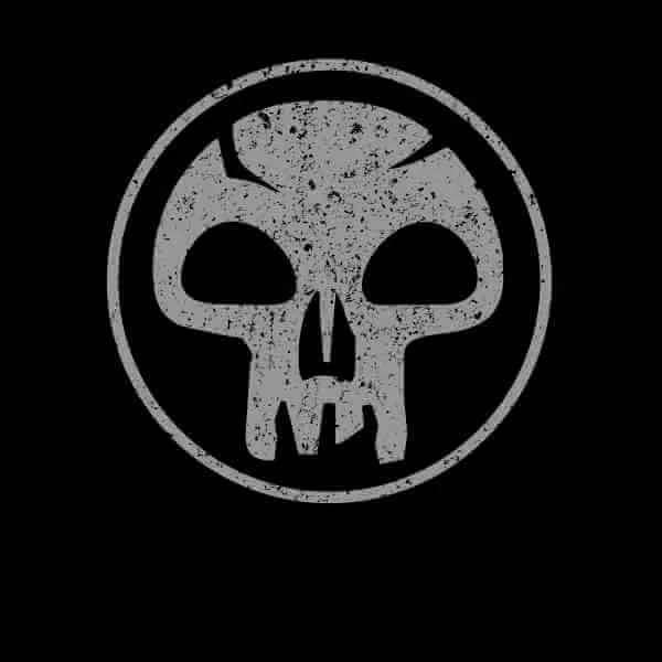 Magic The Gathering Black Mana T-shirt - Zwart